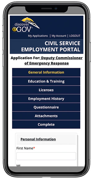 Mobile Civil Service Portal